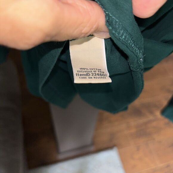 LL Bean Men L Tall Unshrinkable Tee Green Traditional 100% Cotton Casual Crew - Picture 6 of 7